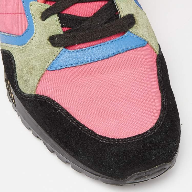 Pre Owned Gucci Multicolor Suede and Nylon Icaro Sneakers Size 40.5