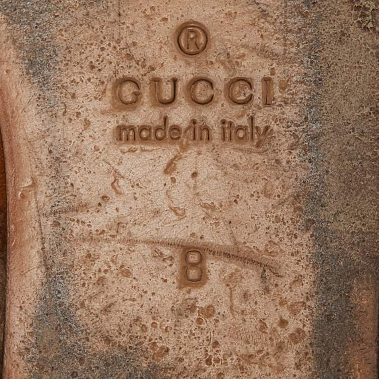 Pre Owned Gucci Brown Suede and Fur Lined Princetown Flat Mules Size 42
