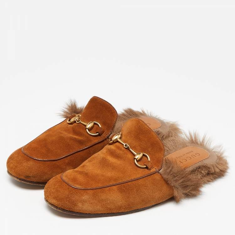 Gucci princetown clearance fur mens