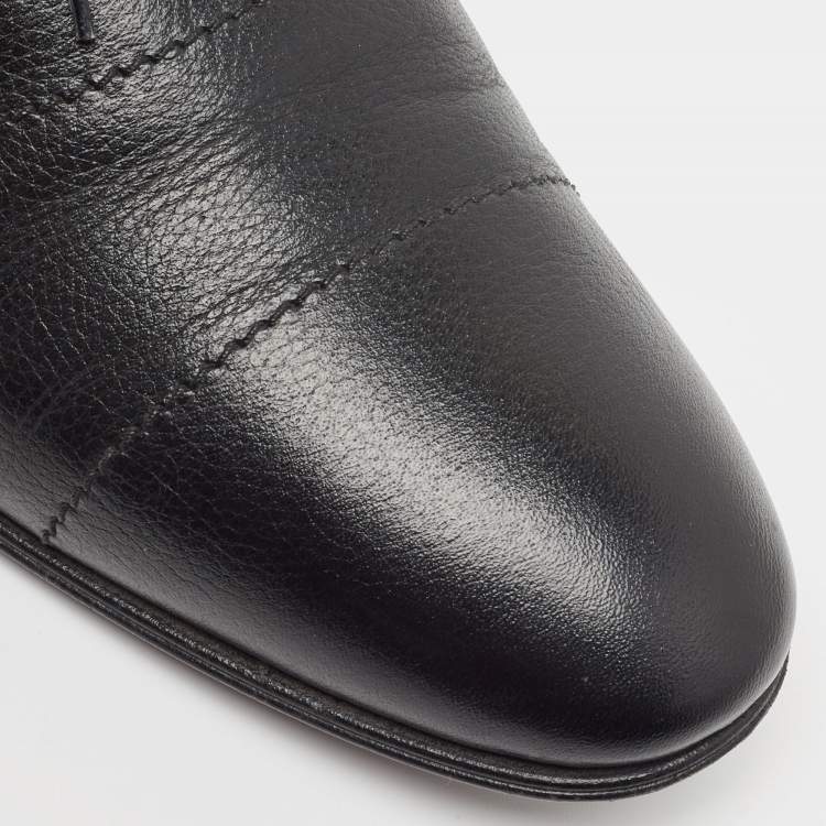 مملوكة مسبقًا Gucci Black Leather Lace Up Oxfords Size 43