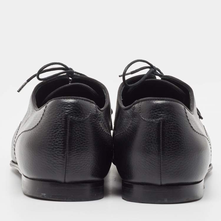 مملوكة مسبقًا Gucci Black Leather Lace Up Oxfords Size 43