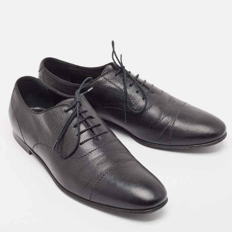 مملوكة مسبقًا Gucci Black Leather Lace Up Oxfords Size 43
