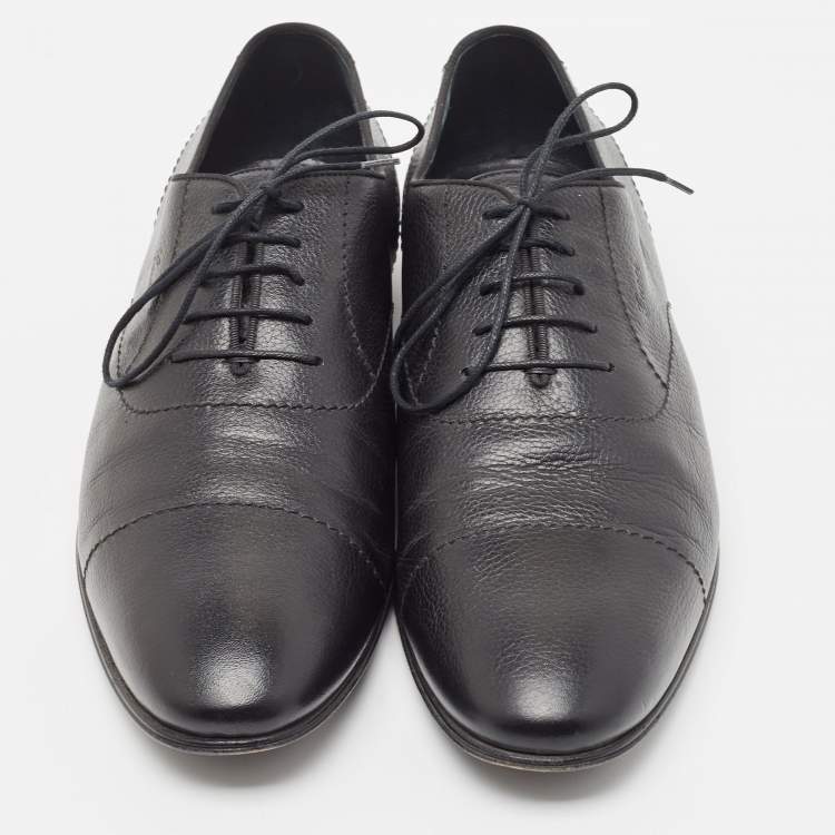 مملوكة مسبقًا Gucci Black Leather Lace Up Oxfords Size 43