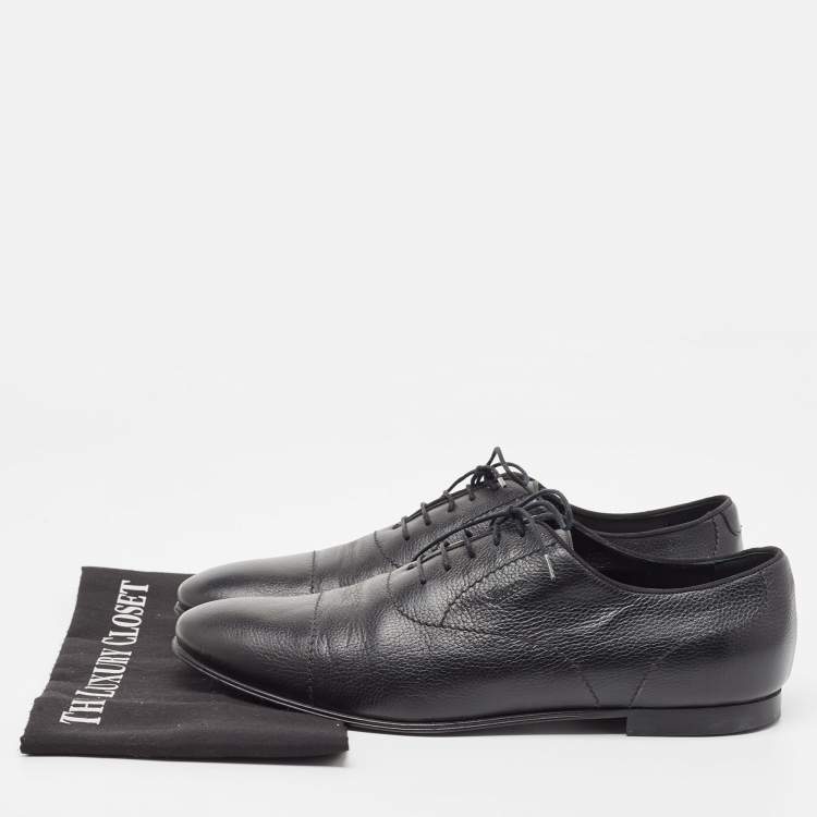 مملوكة مسبقًا Gucci Black Leather Lace Up Oxfords Size 43