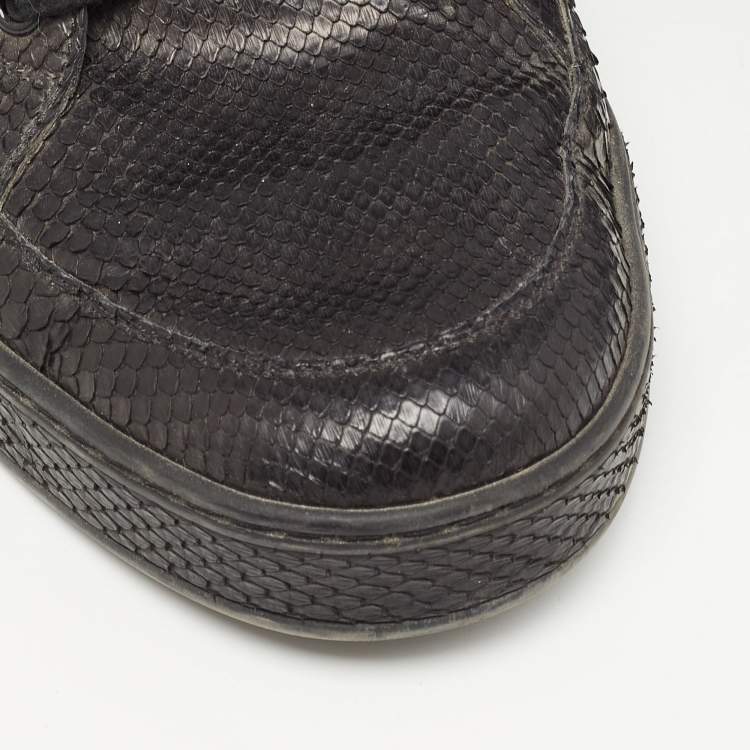 Pre Owned Gucci Black Python High Top Sneakers Size 44.5