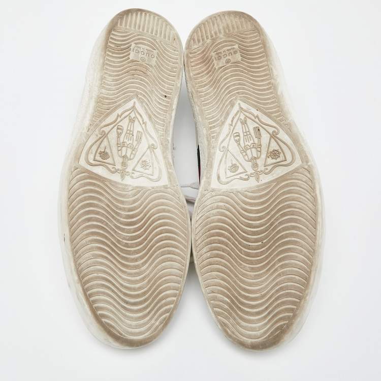 مملوكة مسبقًا Gucci White Leather Ace Low Top Sneakers Size 44