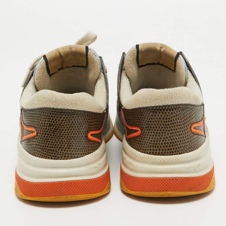 Pre Owned Gucci Multicolor Leather and Mesh Ultrapace Sneakers Size 40