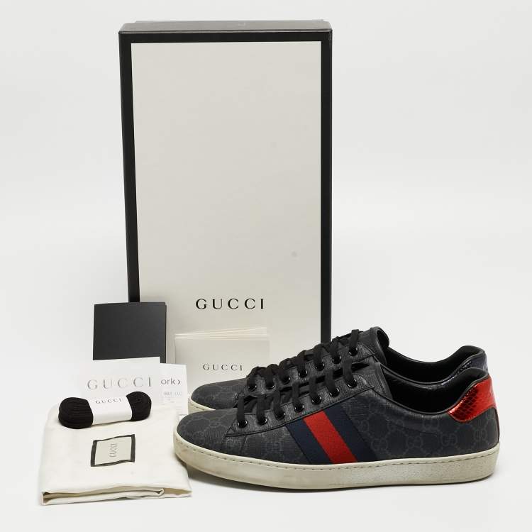 مملوكة مسبقًا Gucci Two Tone GG Supreme Canvas Ace Sneakers Size 42.5