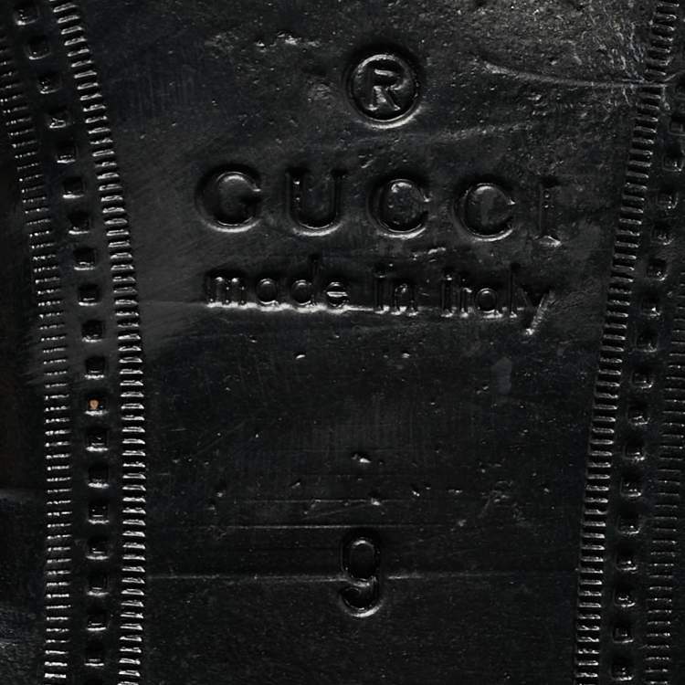 مملوكة مسبقًا Gucci Black Leather Embroidered Kingsnake Brixton Horsebit Loafers Size 43