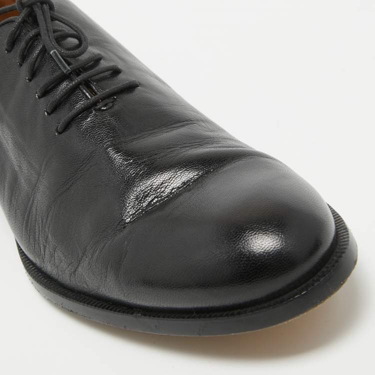 Pre Owned Gucci Black Leather Lace Up Oxfords Size 43