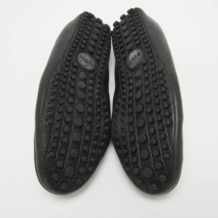 Pre Owned Gucci Black Leather Horsebit Slip On Loafers Size 40.5 