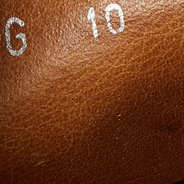 Pre Owned Gucci Black Leather Web Slip On Loafers Size 44