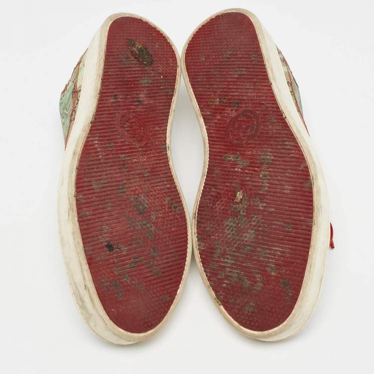 Pre Owned Gucci Multicolor Canvas Tian Low Top Sneakers Size 40.5