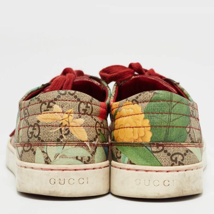 Pre Owned Gucci Multicolor Canvas Tian Low Top Sneakers Size 40.5
