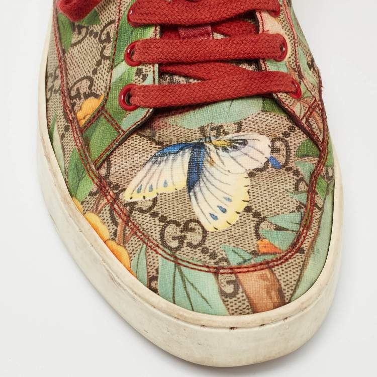 Pre Owned Gucci Multicolor Canvas Tian Low Top Sneakers Size 40.5