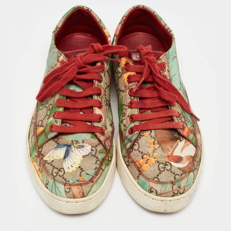 Pre Owned Gucci Multicolor Canvas Tian Low Top Sneakers Size 40.5