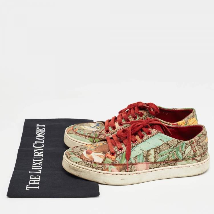 Pre Owned Gucci Multicolor Canvas Tian Low Top Sneakers Size 40.5