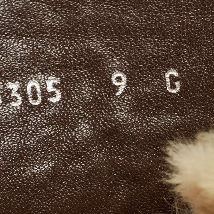Pre Owned Gucci Brown Suede and Fur Trim High Top Sneakers Size 43