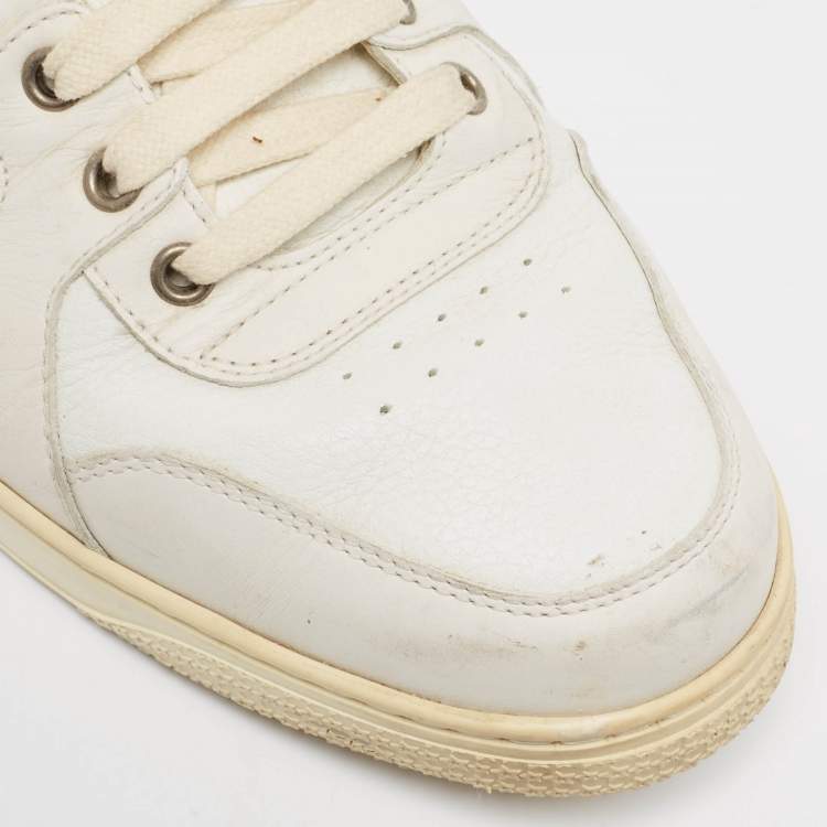 Pre Owned Gucci White Leather Web Detail High Top Sneakers Size 43