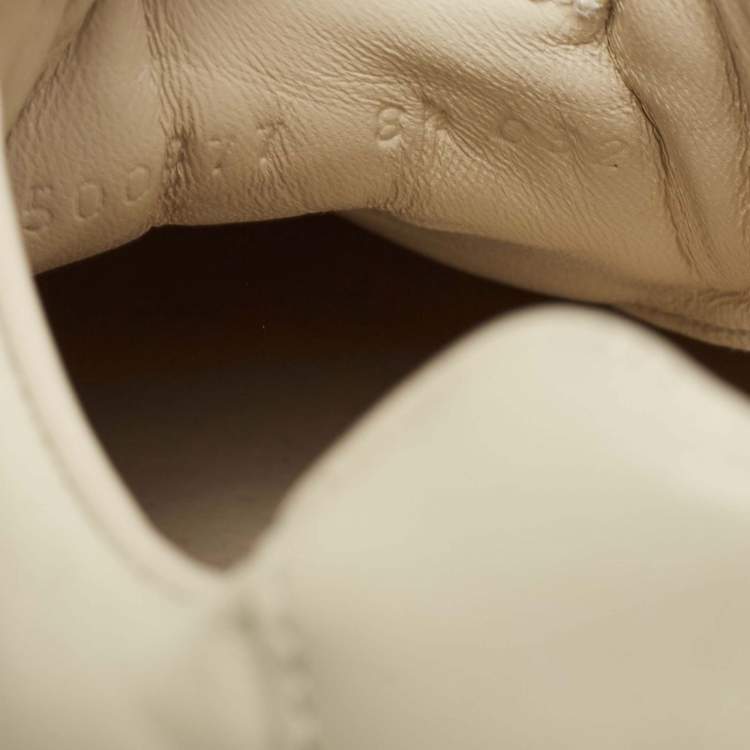 Pre Owned Gucci Cream Leather Rhyton Sneakers Size 42.5