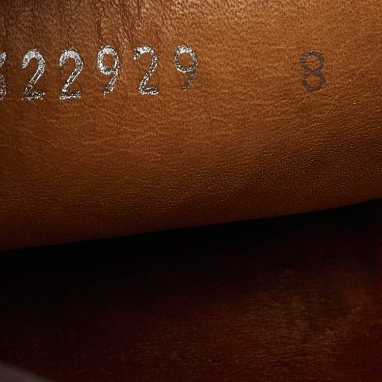 Pre Owned Gucci Brown Guccissima Leather Slip On Loafers Size 42