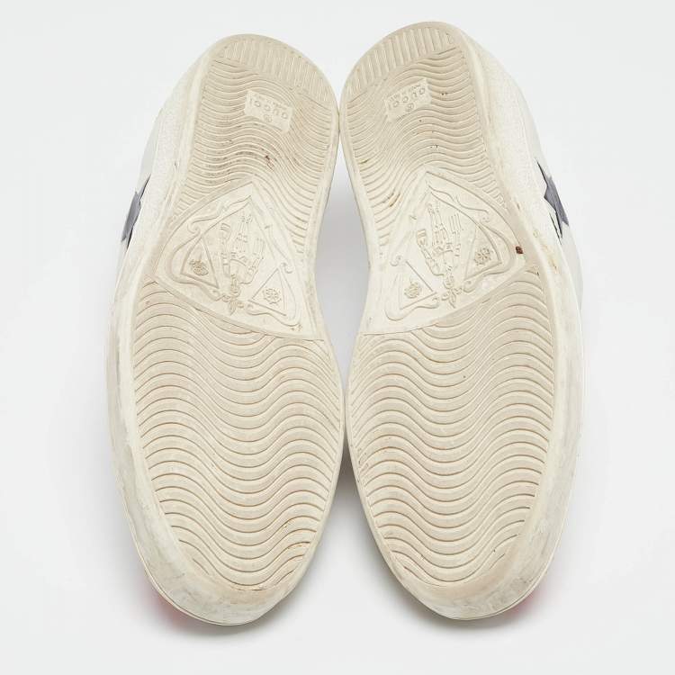 Pre Owned Gucci White Leather Star Ace Low Top Sneakers Size 45