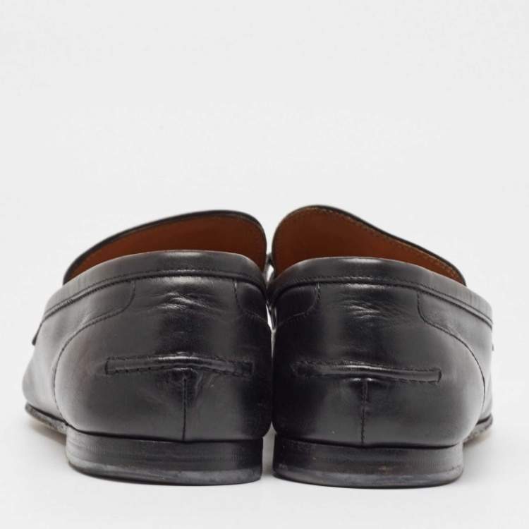 Pre Owned Gucci Black Leather Jordan Horsebit Loafers Size 40.5