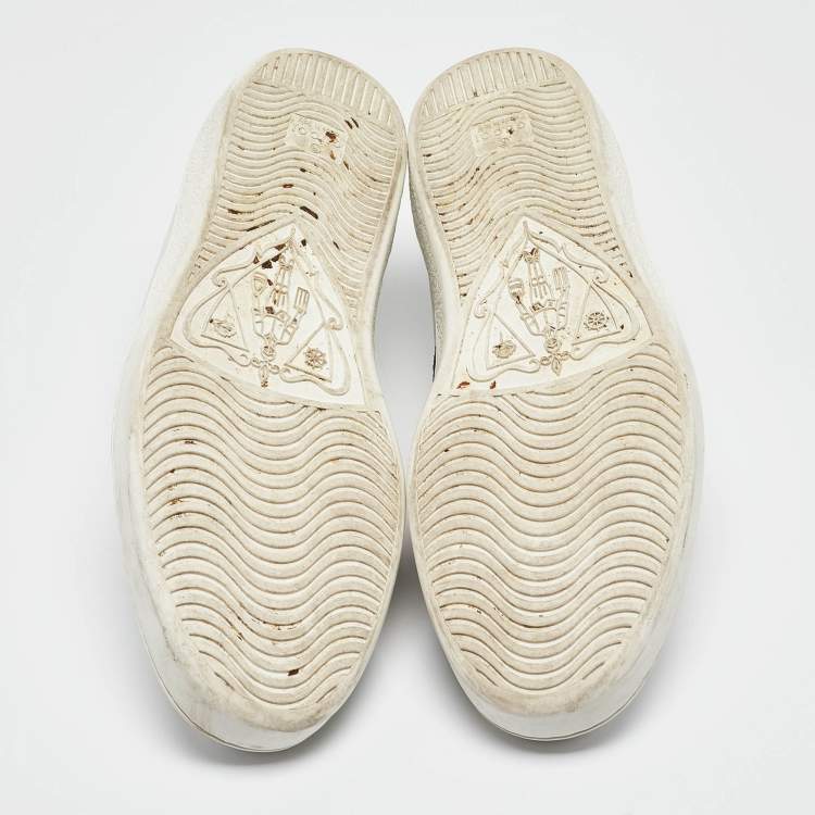 Pre Owned Gucci White Leather Ace Sneakers Size 43