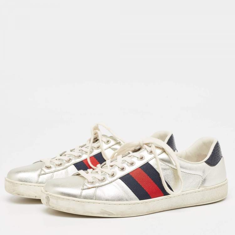 Gucci Kids Ace Sneakers-Silver SZ 10 shops