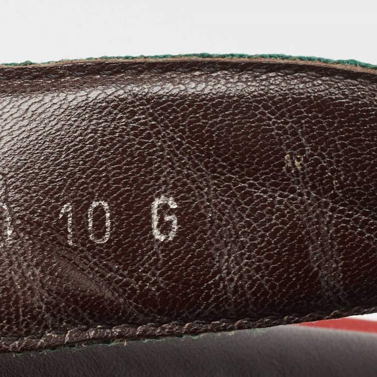 مملوكة مسبقًا Gucci Tricolor Guccissima Leather and Canvas Web Thong Slides Size 44