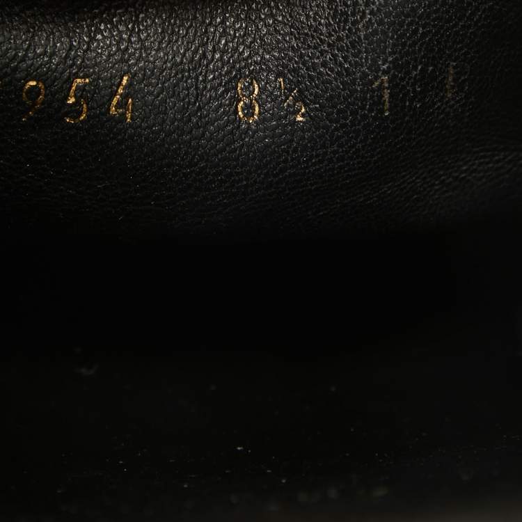 Pre Owned Gucci Black Leather Horsebit Flat Mules Size 42.5