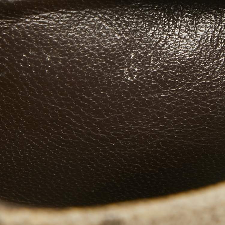 Pre Owned Gucci Beige/Brown GG Supreme Canvas and Leather Low Top Sneakers Size 40.5