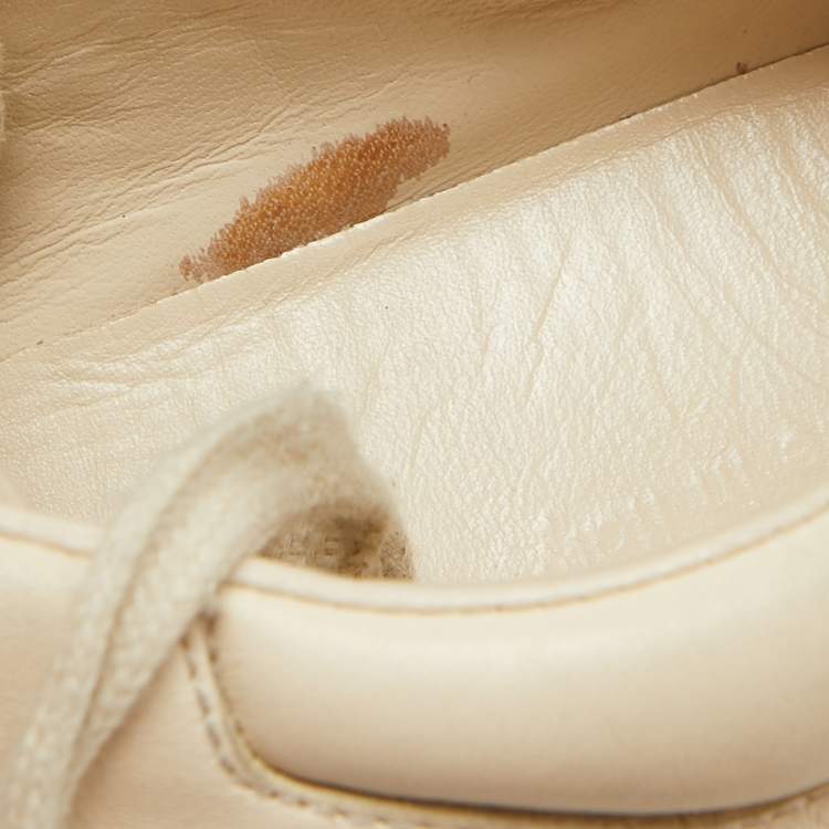 Pre Owned Gucci Cream Leather Rhyton Sneakers Size 43 