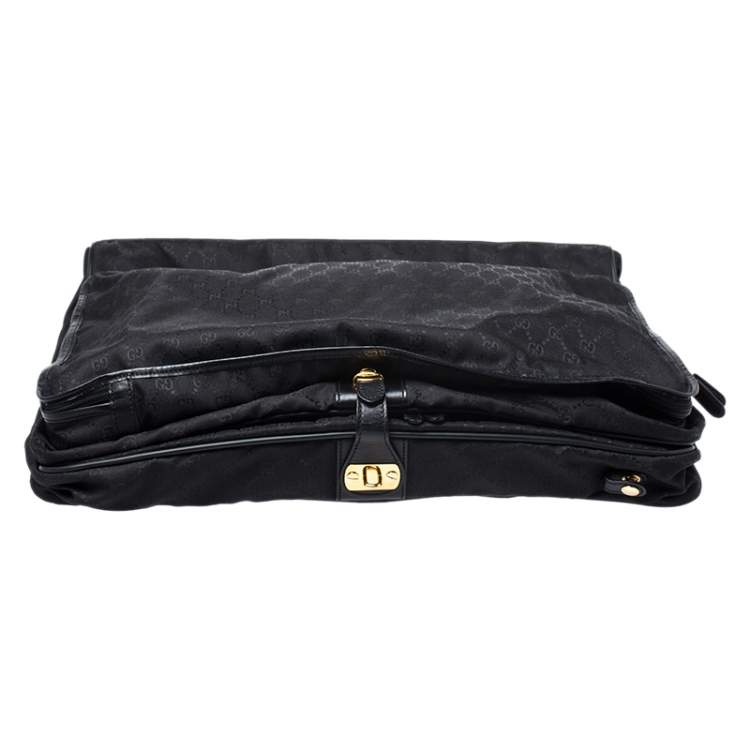 Pre Owned Gucci Black GG Canvas Large Garment Hanger Bag