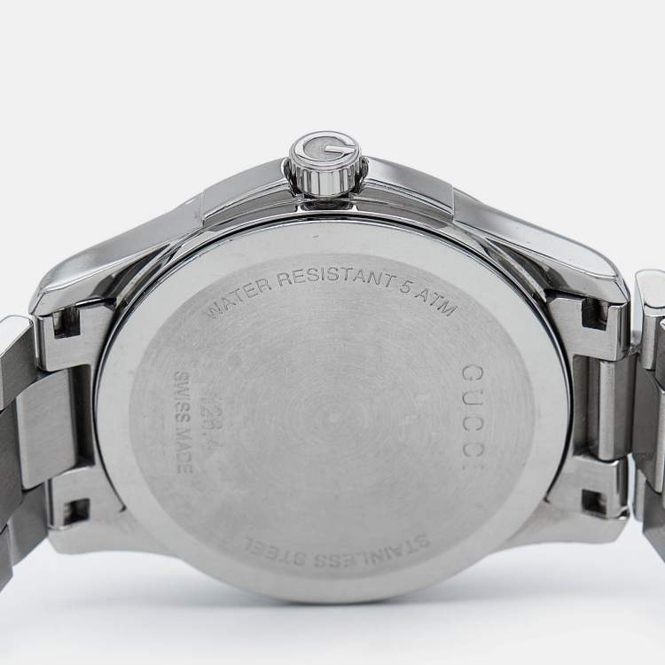 Pre Owned Gucci Brown Stainless Steel G-Timeless YA126445 Men's Wristwatch 38 mm