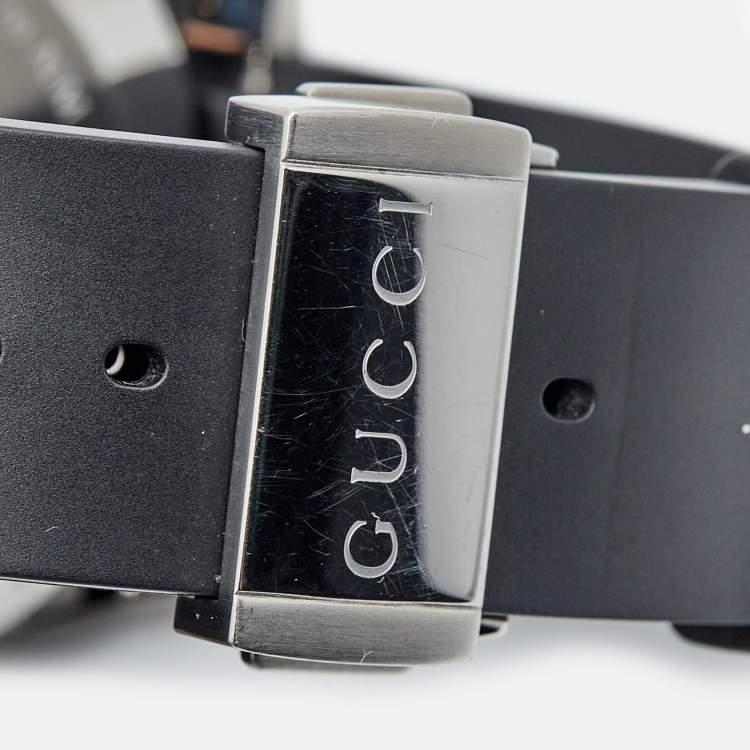 Pre Owned Gucci Black PVD Coated Stainless Steel Rubber Dive 136.2 Men's Wristwatch 45 mm