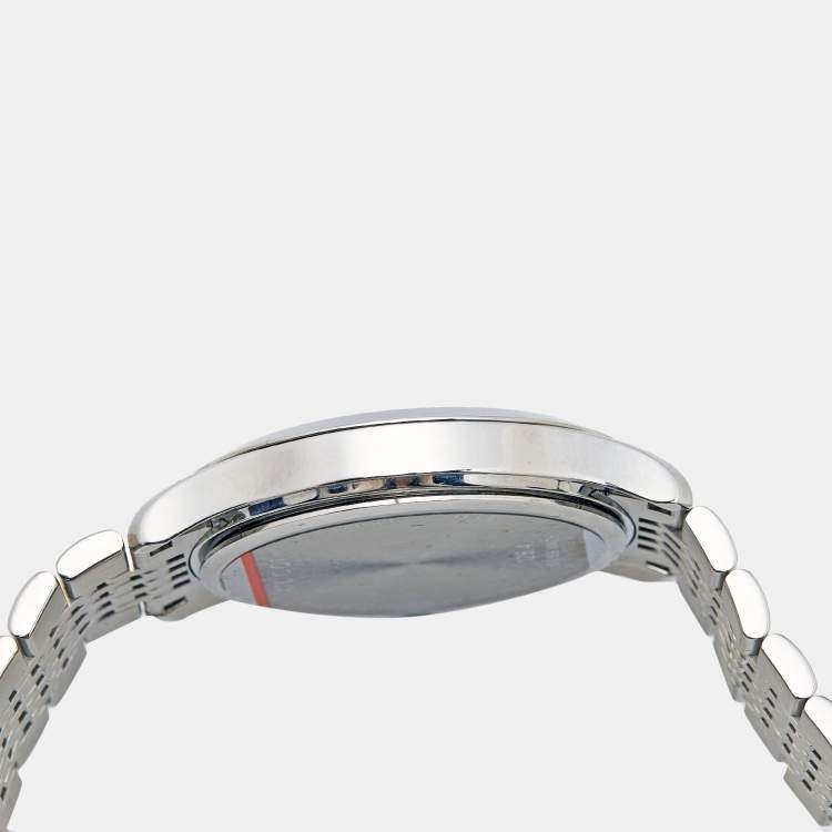 Pre Owned Gucci Black Stainless Steel G-Timeless 126.4 Unisex Wristwatch 38 mm