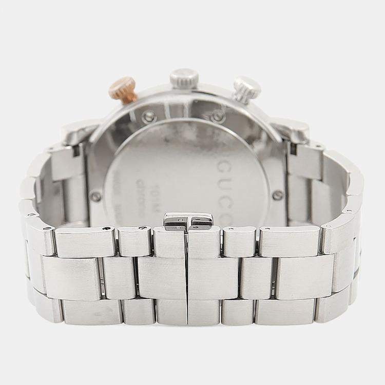 مملوكة مسبقًا Gucci G Chrono 101M Quartz White Stainless Steel Men's Wristwatch 44mm