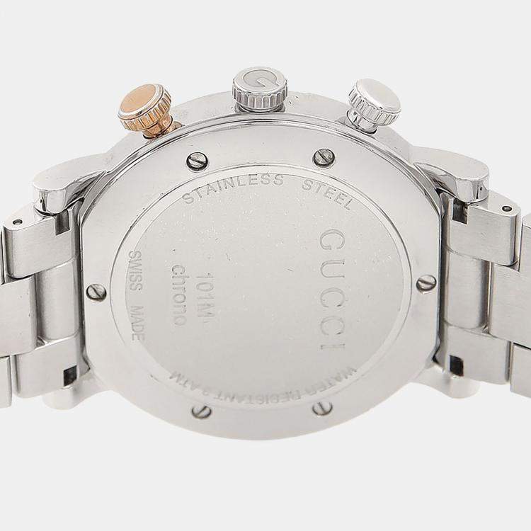 مملوكة مسبقًا Gucci G Chrono 101M Quartz White Stainless Steel Men's Wristwatch 44mm