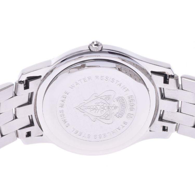 Pre Owned Gucci Black Stainless Steel 5500M Quartz Men's Wristwatch 35 MM