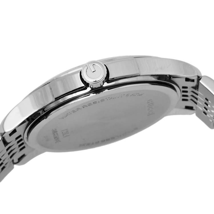 Pre Owned Gucci Brown Stainless Steel G-Timeless YA126406 Men's Wristwatch 38 mm
