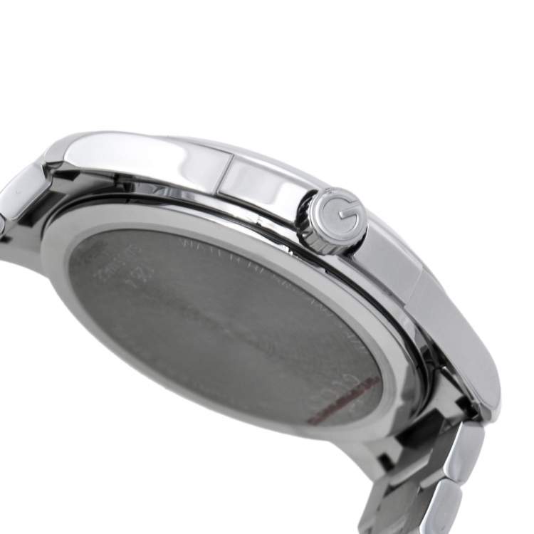 Pre Owned Gucci Silver Grey Stainless Steel G-Timeless 126.4 Men's Wristwatch 38 mm