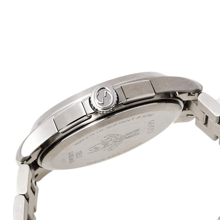 Pre Owned Gucci Black Stainless Steel G-Timeless 126.6 Men's Wristwatch 44 mm