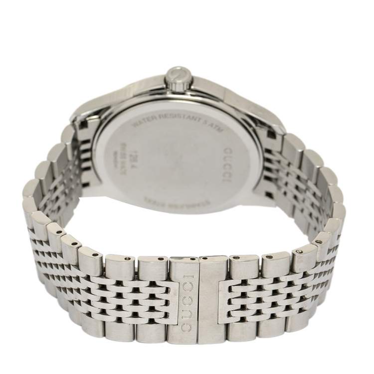 Pre Owned Gucci Brown Stainless Steel G-Timeless YA126406 Men's Wristwatch 38 mm