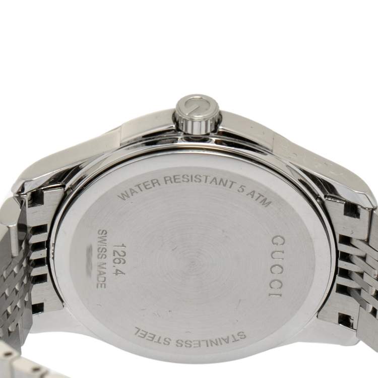 Pre Owned Gucci Brown Stainless Steel G-Timeless YA126406 Men's Wristwatch 38 mm