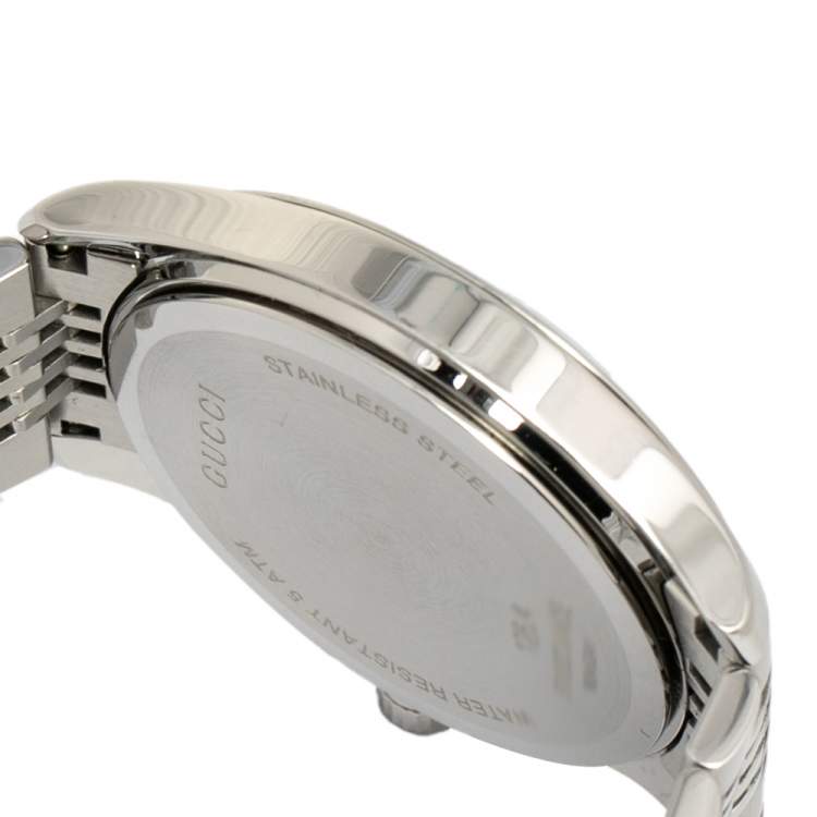 Pre Owned Gucci Brown Stainless Steel G-Timeless YA126406 Men's Wristwatch 38 mm