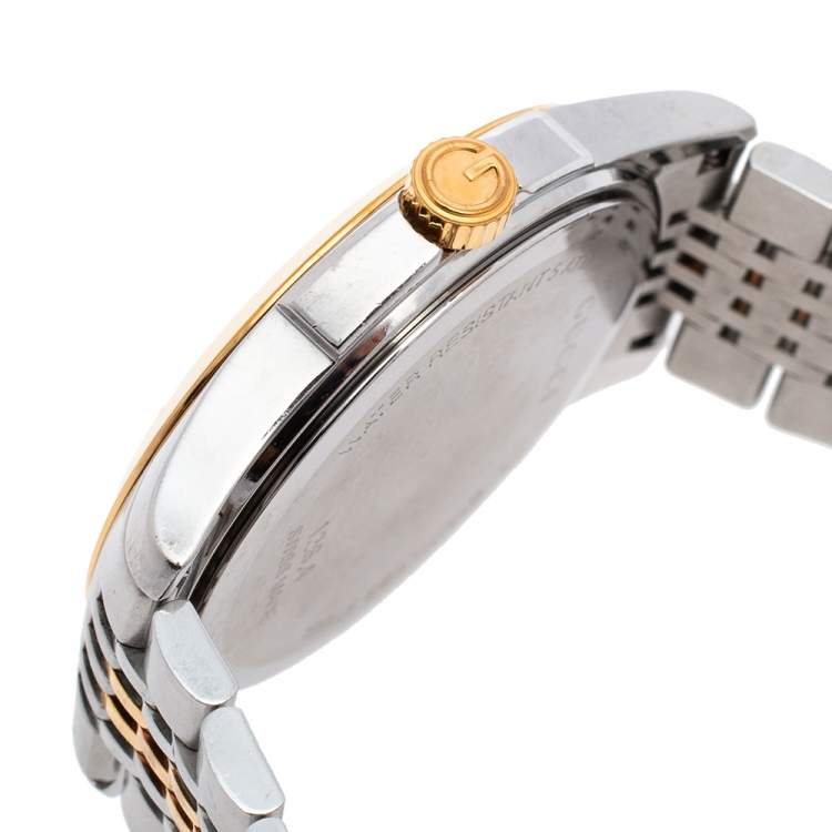 Pre Owned Gucci Black Two Tone Stainless Steel G-Timeless 126.4 Men's Wristwatch 38 mm