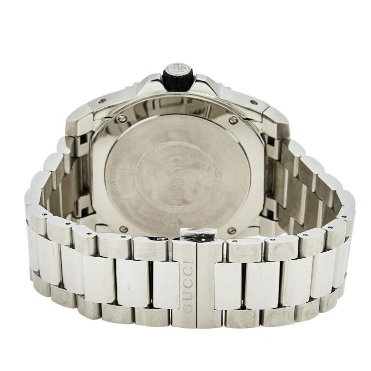 Pre Owned Gucci Black Stainless Steel Dive 136.2 Men's Wristwatch 45 mm