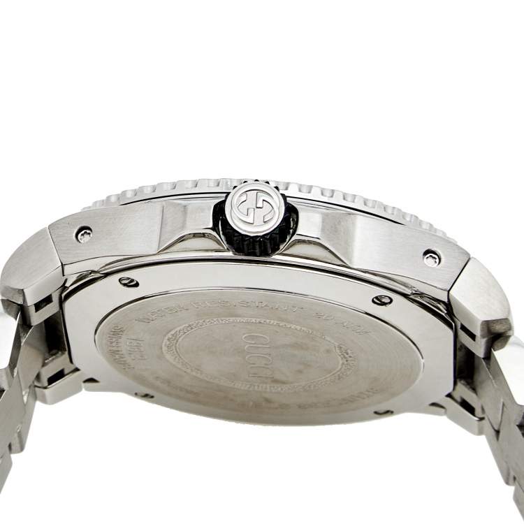Pre Owned Gucci Black Stainless Steel Dive 136.2 Men's Wristwatch 45 mm