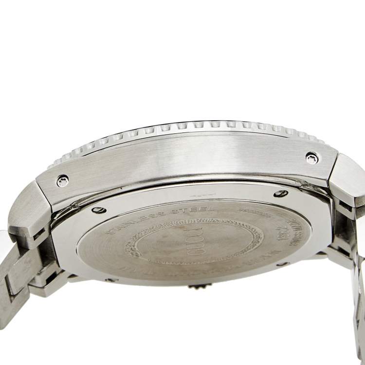 Pre Owned Gucci Black Stainless Steel Dive 136.2 Men's Wristwatch 45 mm